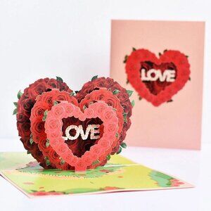 3D Pop Up Valentine's Day Love in Heart Greeting Card Love Gift